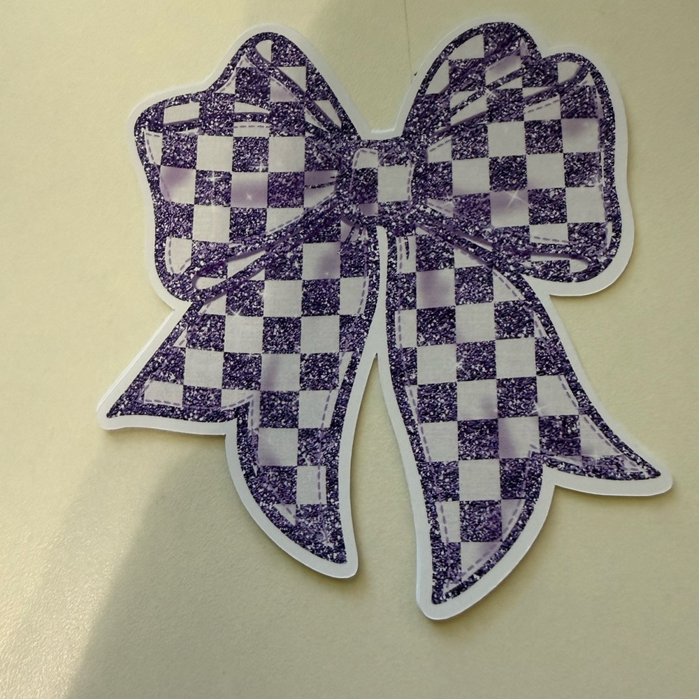 Purple checkered bow card stock car freshie scent varies air‎ freshener croquet